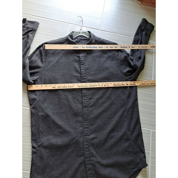 Alexander Wang Wool-Blend Flannel Oversized Shirt Button-Up Grey L Mens Designer - Picture 10 of 13